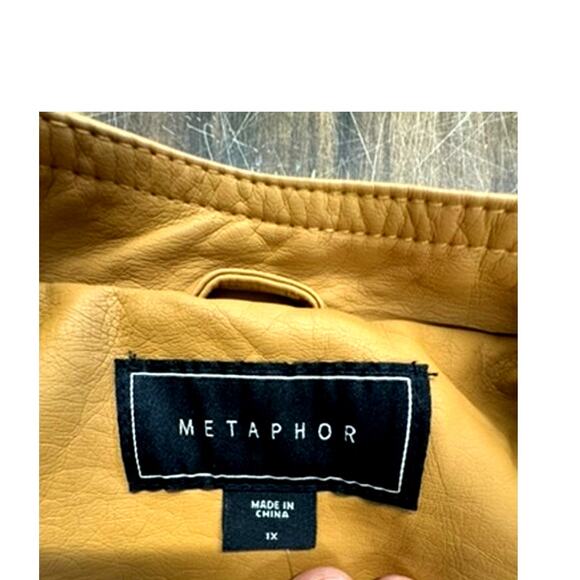 NWT!!! Metaphor ,Asymmetrical Zip Up ,Tan jacket, Faux Leather,Street Wear - Picture 8 of 13